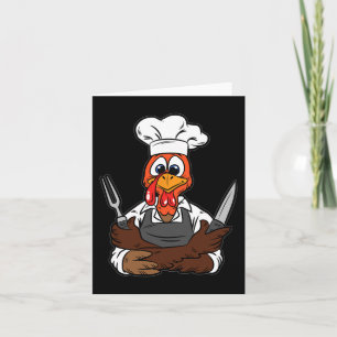 Turkiska Chef Thanksgiving Day Funny Cook Culinary Kort