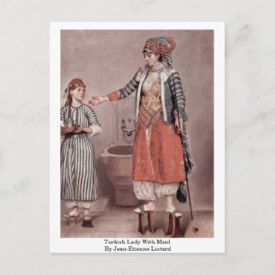 Turkiska Dam med Maid av Jean-Etienne Liotard Vykort