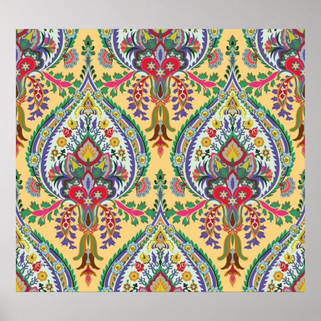 Turkiska dekorativa sömlösa mönster. Vintage Islam Poster (Framsidan)