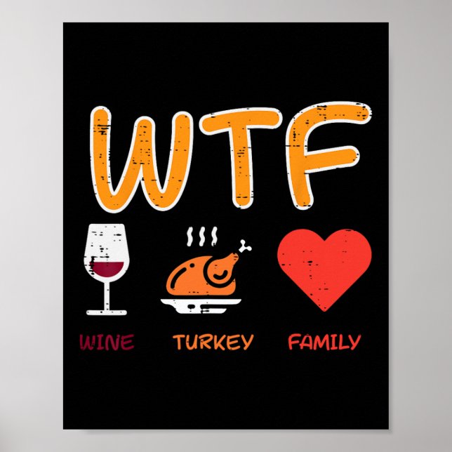 Turkiska familjen Funny Pun Happy thanksgiving Fal Poster (Framsidan)