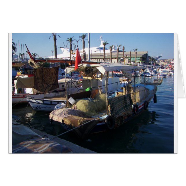Turkiska fiskebåtar hälsningskort (Framsidan Horizontal)
