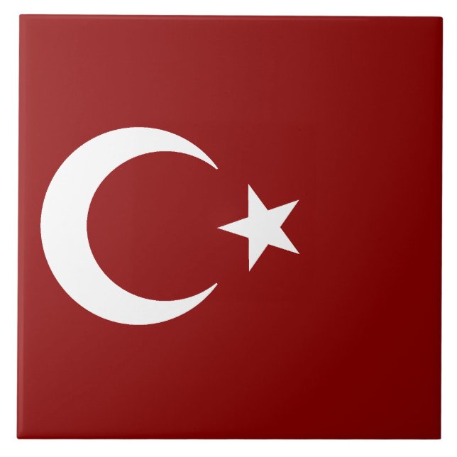 Turkiska flagga kakelplatta (Framsidan)