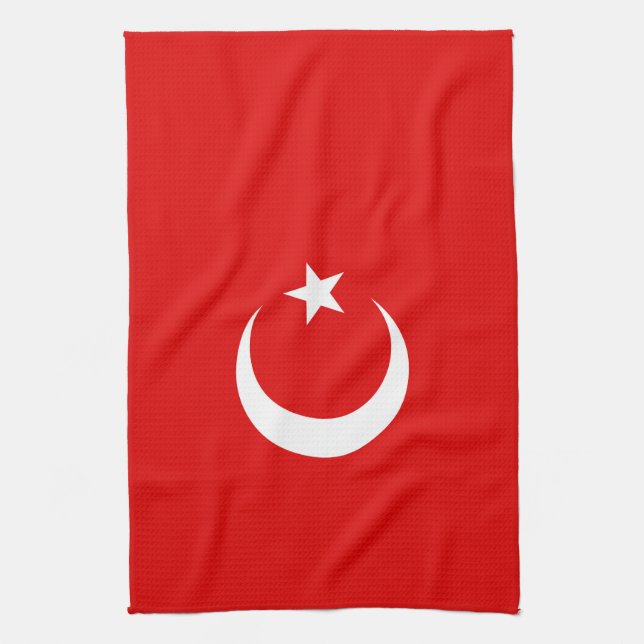 Turkiska flagga kökshandduk (Vertikal)