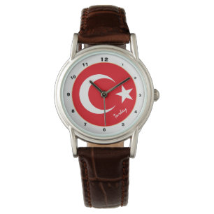 Turkiska Flagga och turkiska trendiget mode /desig Armbandsur