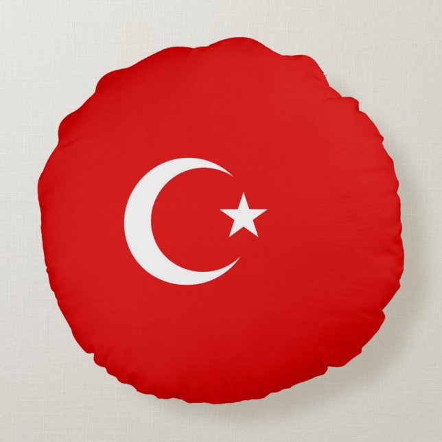 Turkiska flagga rund kudde (Baksidan)