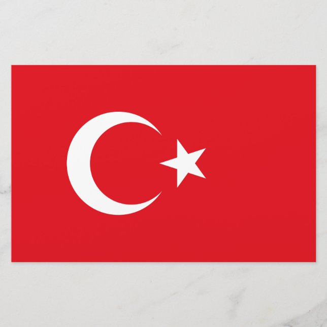 Turkiska Flagga (Turkiet) Brevpapper (Framsida)