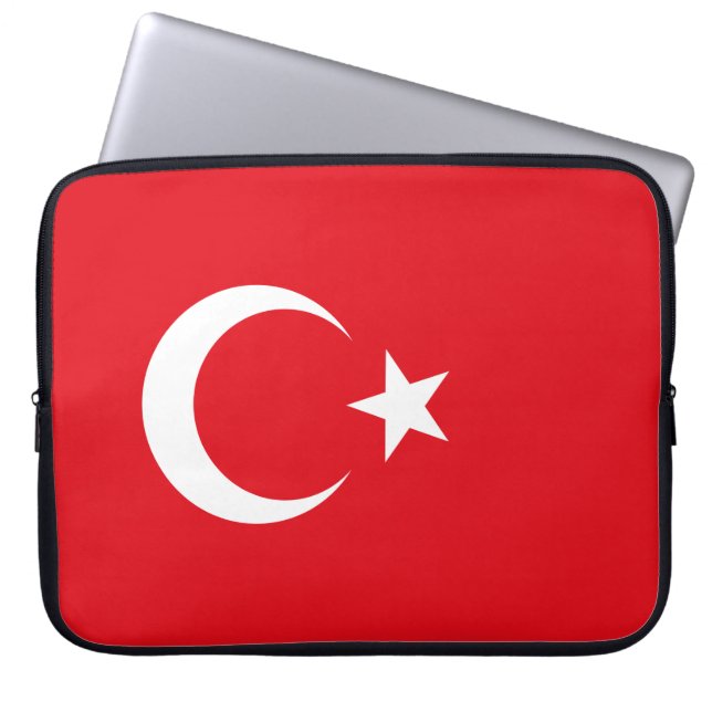 Turkiska Flagga (Turkiet) Laptop Fodral (Framsidan)