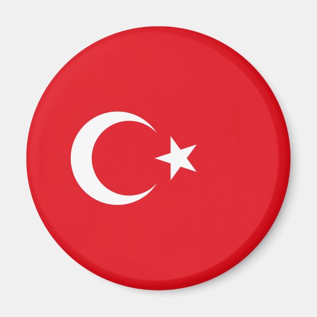 Turkiska Flagga (Turkiet) Magnet (Framsidan)