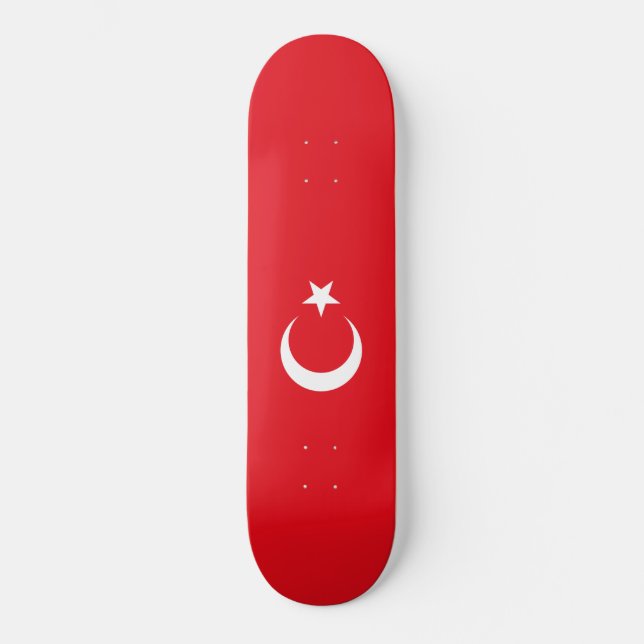 Turkiska Flagga (Turkiet) Mini Skateboard Bräda 18,5 Cm (Framsida)