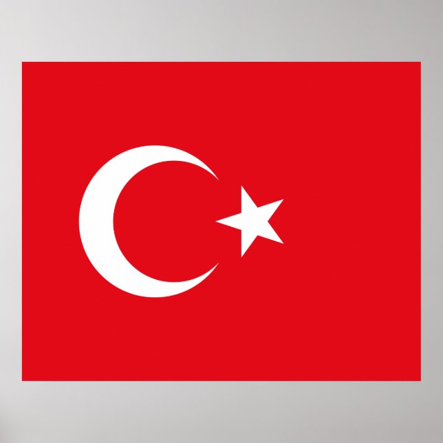 Turkiska Flagga (Turkiet) Poster (Framsidan)