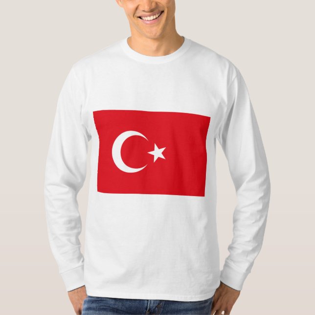 Turkiska Flagga (Turkiet) T Shirt (Framsida)