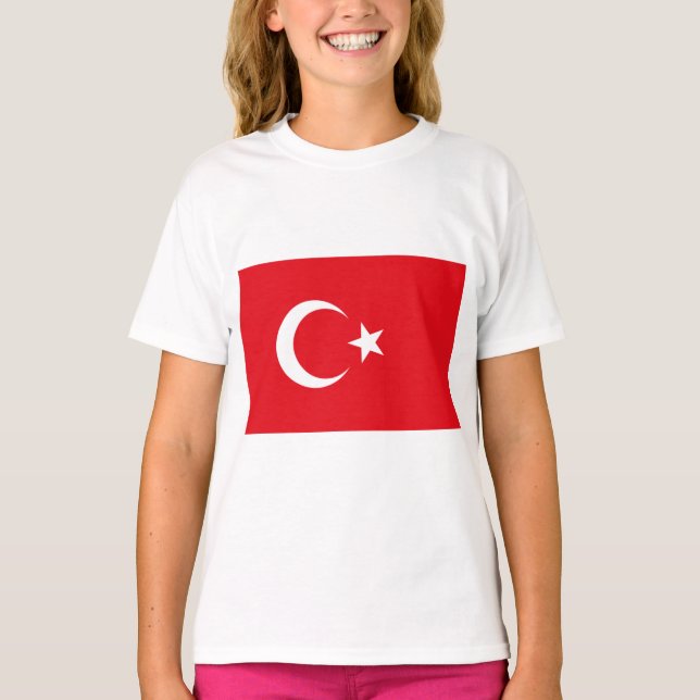 Turkiska Flagga (Turkiet) T Shirt (Framsida)