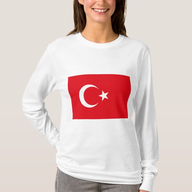 Turkiska Flagga (Turkiet) T Shirt (Framsida)