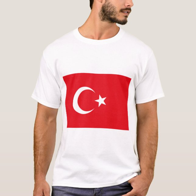 Turkiska Flagga (Turkiet) T Shirt (Framsida)