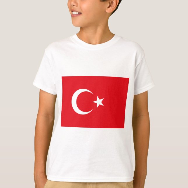 Turkiska Flagga (Turkiet) T Shirt (Framsida)