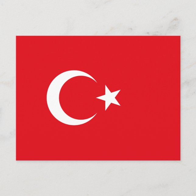 Turkiska Flagga (Turkiet) Vykort (Framsida)