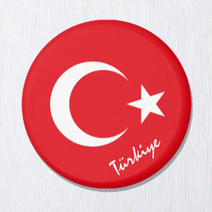 Turkiska flagga & Türkiye helgdag / sportfantast M Magnet