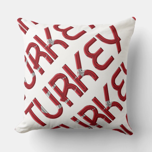 Turkiska Flagga Typografi Souvenir Kudde (Framsida)