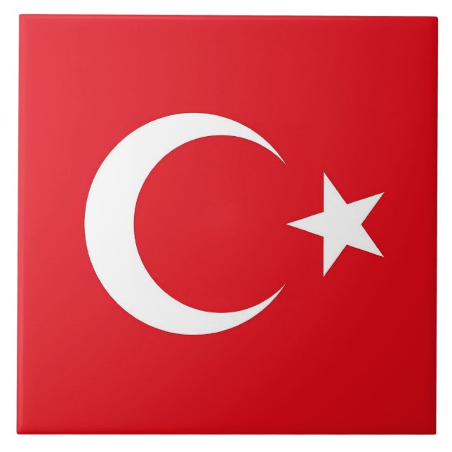 Turkiska Flagga vid Tile Kakelplatta (Framsidan)
