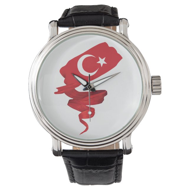 Turkiska flaggan armbandsur (Framsida)