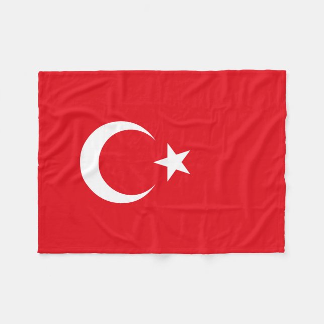 Turkiska flaggan fleecefilt (Framsidan (Horisontell))