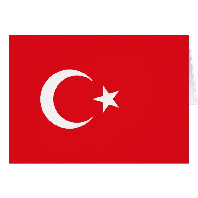Turkiska flaggan hälsningskort (Framsidan Horizontal)