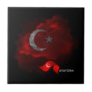 Turkiska flaggan kakelplatta