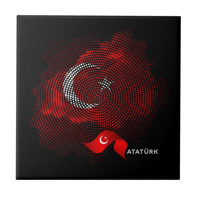Turkiska flaggan kakelplatta (Framsidan)