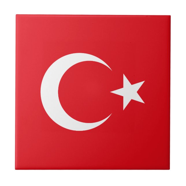 Turkiska flaggan kakelplatta (Framsidan)
