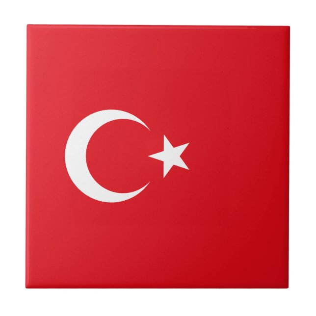 Turkiska flaggan kakelplatta (Framsidan)