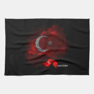 Turkiska flaggan kökshandduk