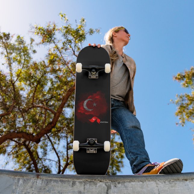 Turkiska flaggan mini skateboard bräda 18,5 cm (Utomhus 1)