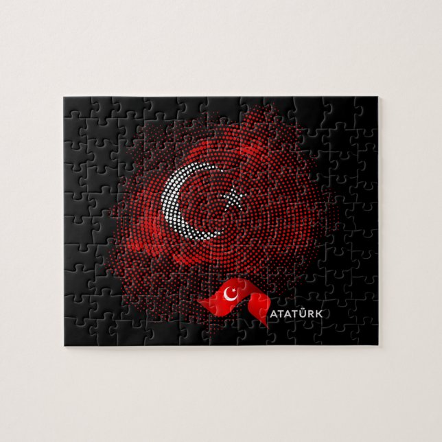 Turkiska flaggan pussel (Horisontell)