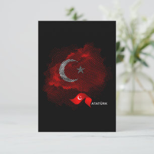 Turkiska flaggan tack kort