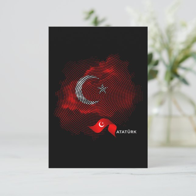 Turkiska flaggan tack kort (Stående Fram)