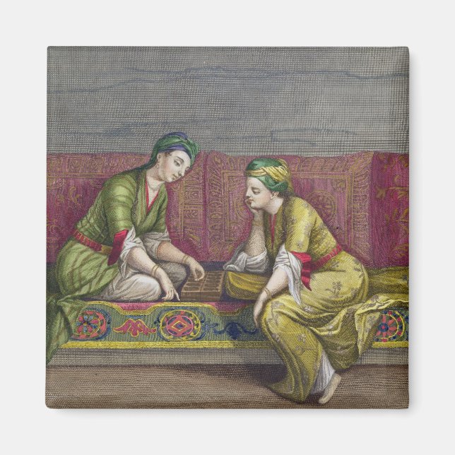 Turkiska flickor, lekande Mangala, 1700-talet (mot Magnet (Framsidan)