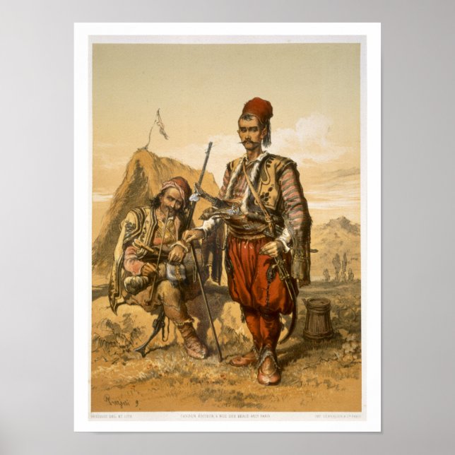 Turkiska fotsoldater i den ottomanska armén, pub. poster (Framsidan)