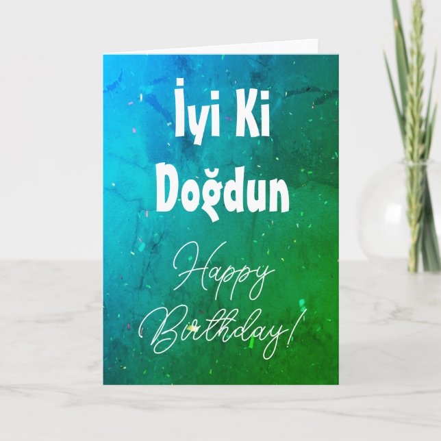 Turkiska Grattis på födelsedagen Card/ İyi Ki Doğd Kort (Framsida)