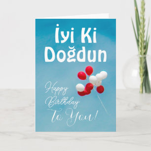 Turkiska Grattis på födelsedagen Card/ İyi Ki Doğd Kort