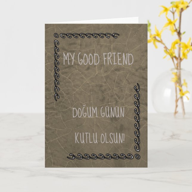 Turkiska Grattis på födelsedagen Kort (Gul blomma)