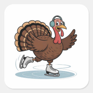 Turkiska isfär Thanksgiving Gobbler Fyrkantigt Klistermärke