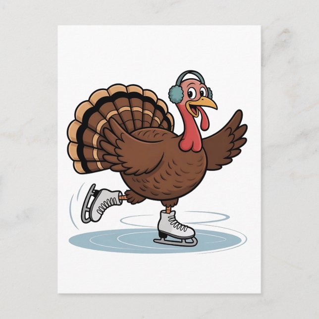 Turkiska isfär Thanksgiving Gobbler Helg Vykort (Framsida)