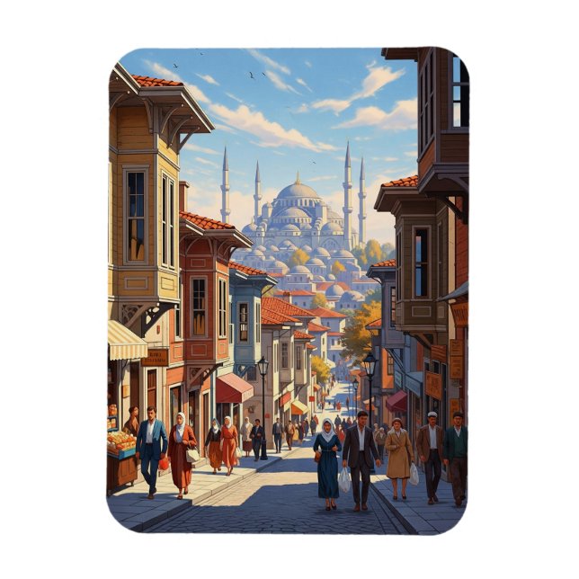 Turkiska Istanbul Blue Mosque Magnet (Vertikal)