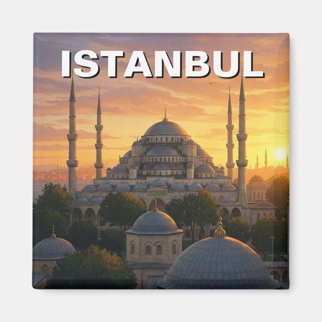 Turkiska Istanbul Blue Mosque Magnet (Framsidan)