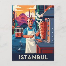 Turkiska Istanbul Kebab Street Vendor Vykort