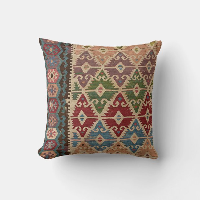 Turkiska Kilim Carpet Matta Kudde (Framsida)