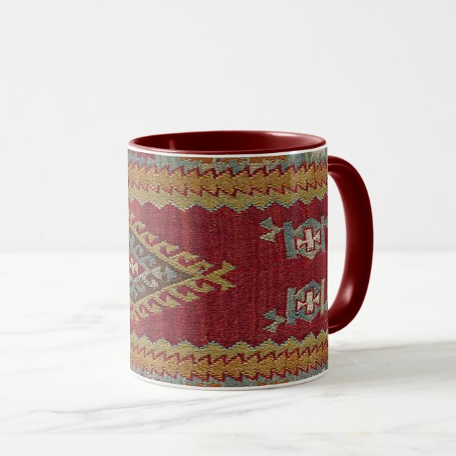 Turkiska Kilim Carpet Matta Mugg (Framsida höger)