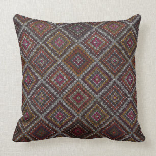 Turkiska Kilim Colorful Tribal Mosaic Kudde