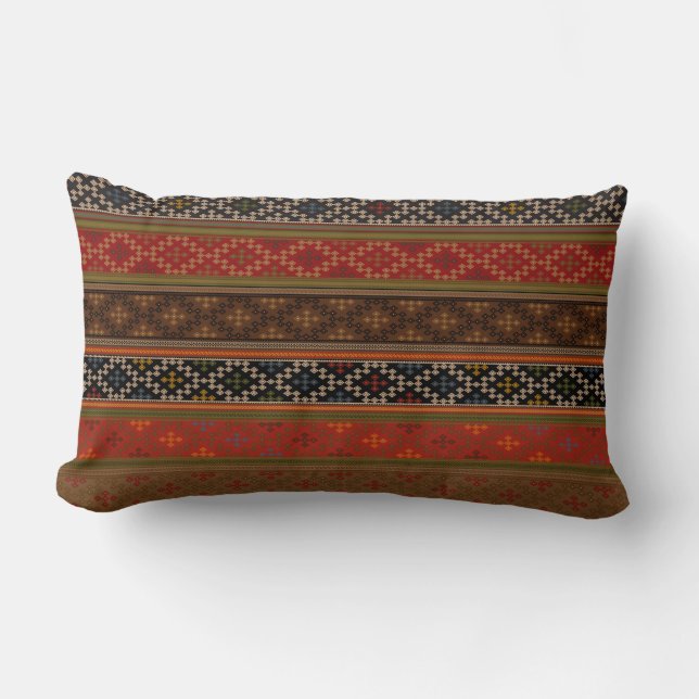 Turkiska Kilim Mönster Colorful Tribal Lumbarkudde (Framsida)