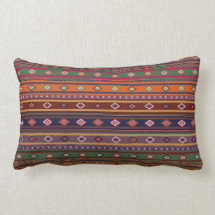 Turkiska Kilim Mönster Colorful Tribal Lumbarkudde